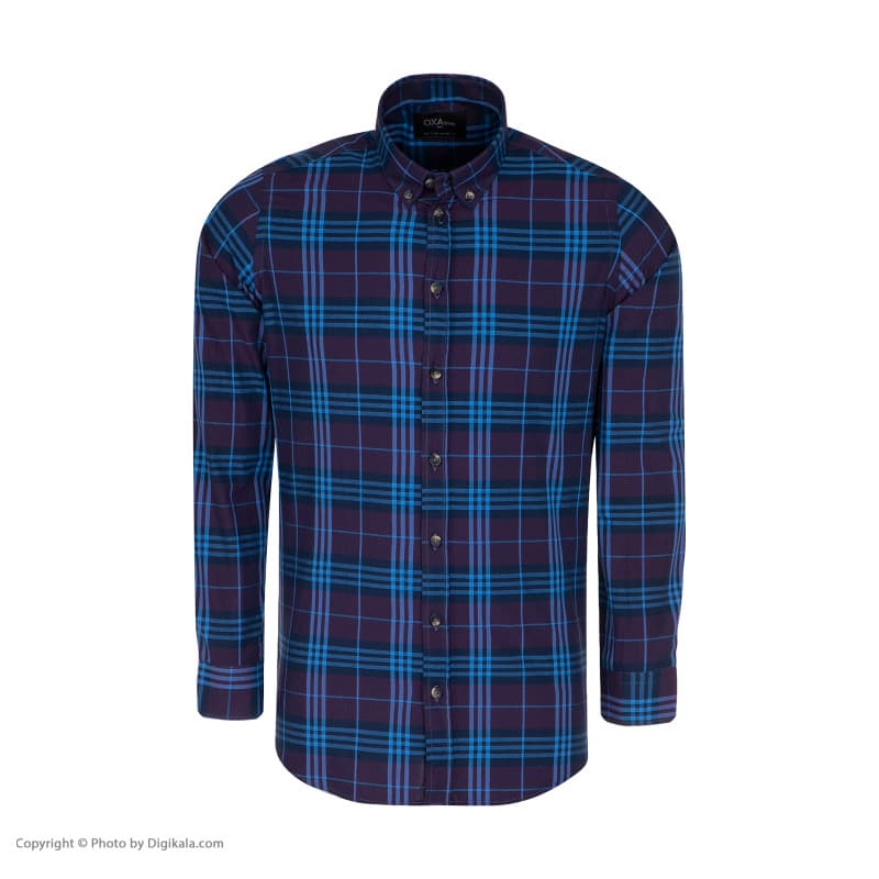 پیراهن مردانه پاییزان مدل PJ700 رنگ سرمه ای